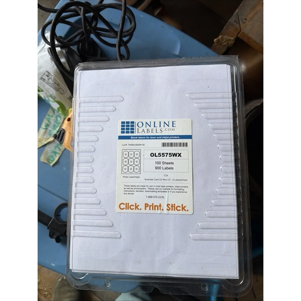 OnlineLabels OL5575WX CD Labels 100 Sheets 900 Labels Inkjet/Laser White